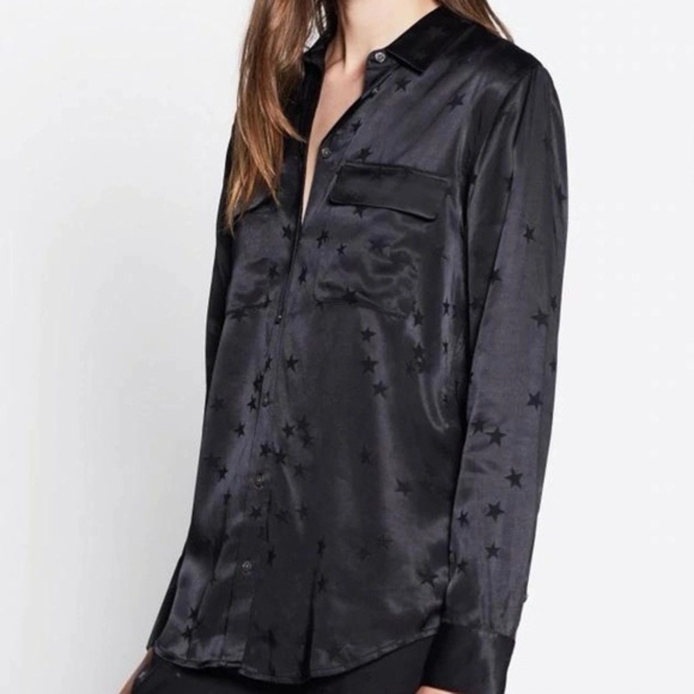 Women’s Small EQUIPMENT x Tabitha Simmons Signature Black Star Button Down Top